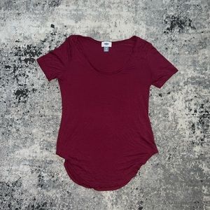 Old Navy Maroon Short Sleeve Scoop Neck Top XS